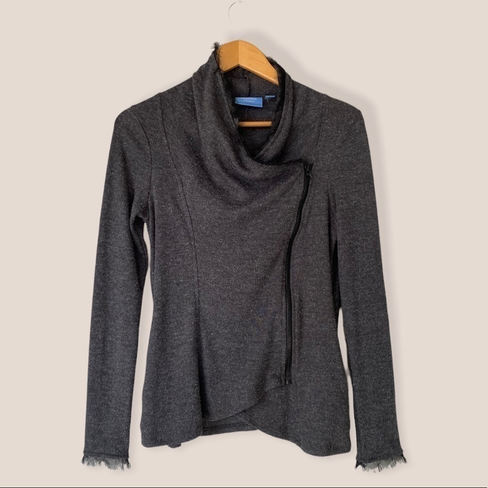 SIMPLY Vera Vera Wang Asymmetrical Zip-Up Sweater